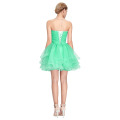 Grace Karin el Real Fotos de Off hombro Strapless Sexy corto rebordeado verde formal Homecoming vestido CL6077-3